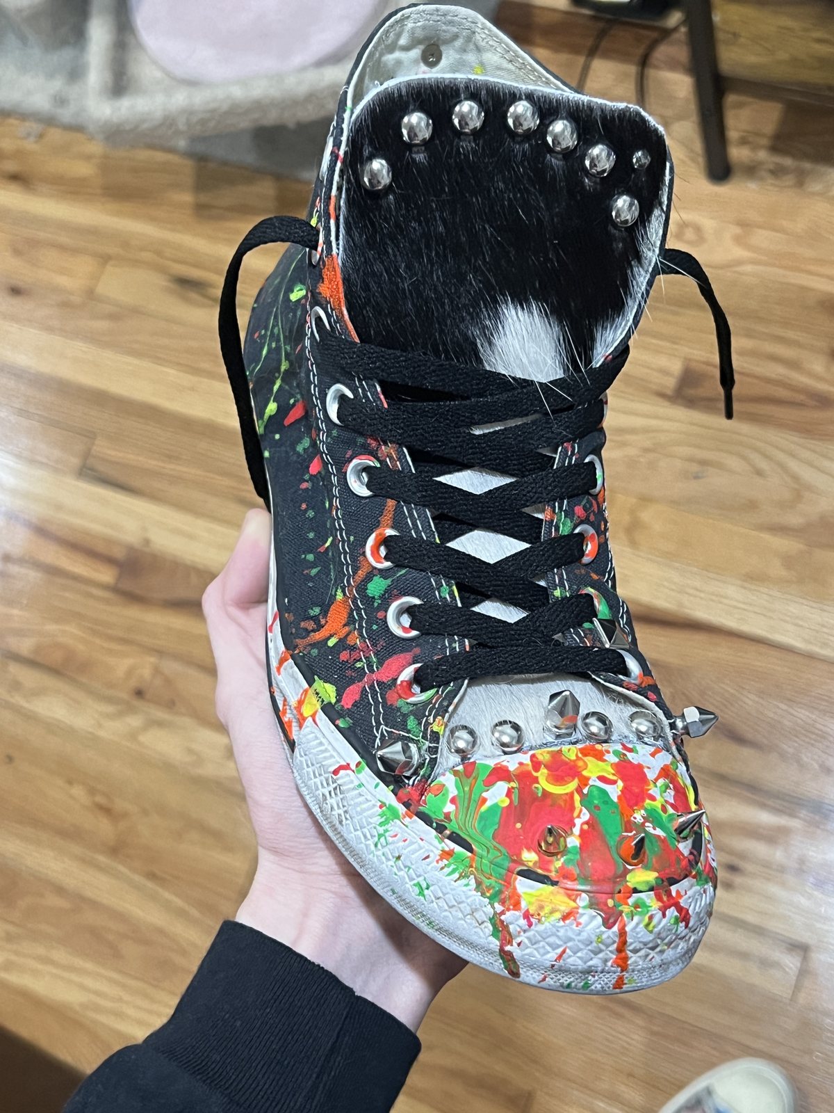 High-top — hide panel, cone studs