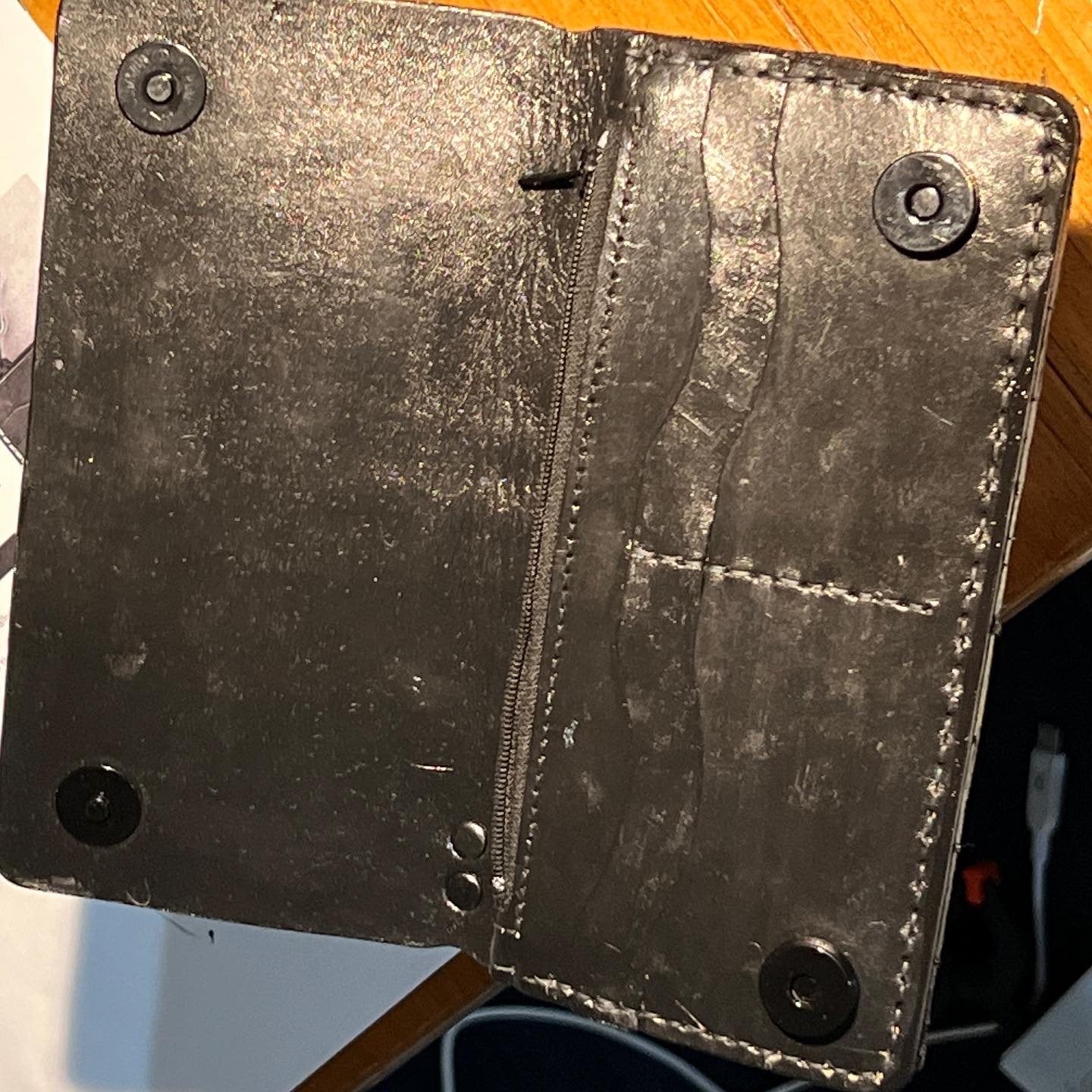 Interior, snap closure