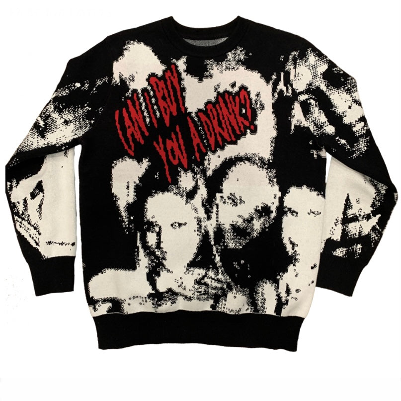 Front, red lettering