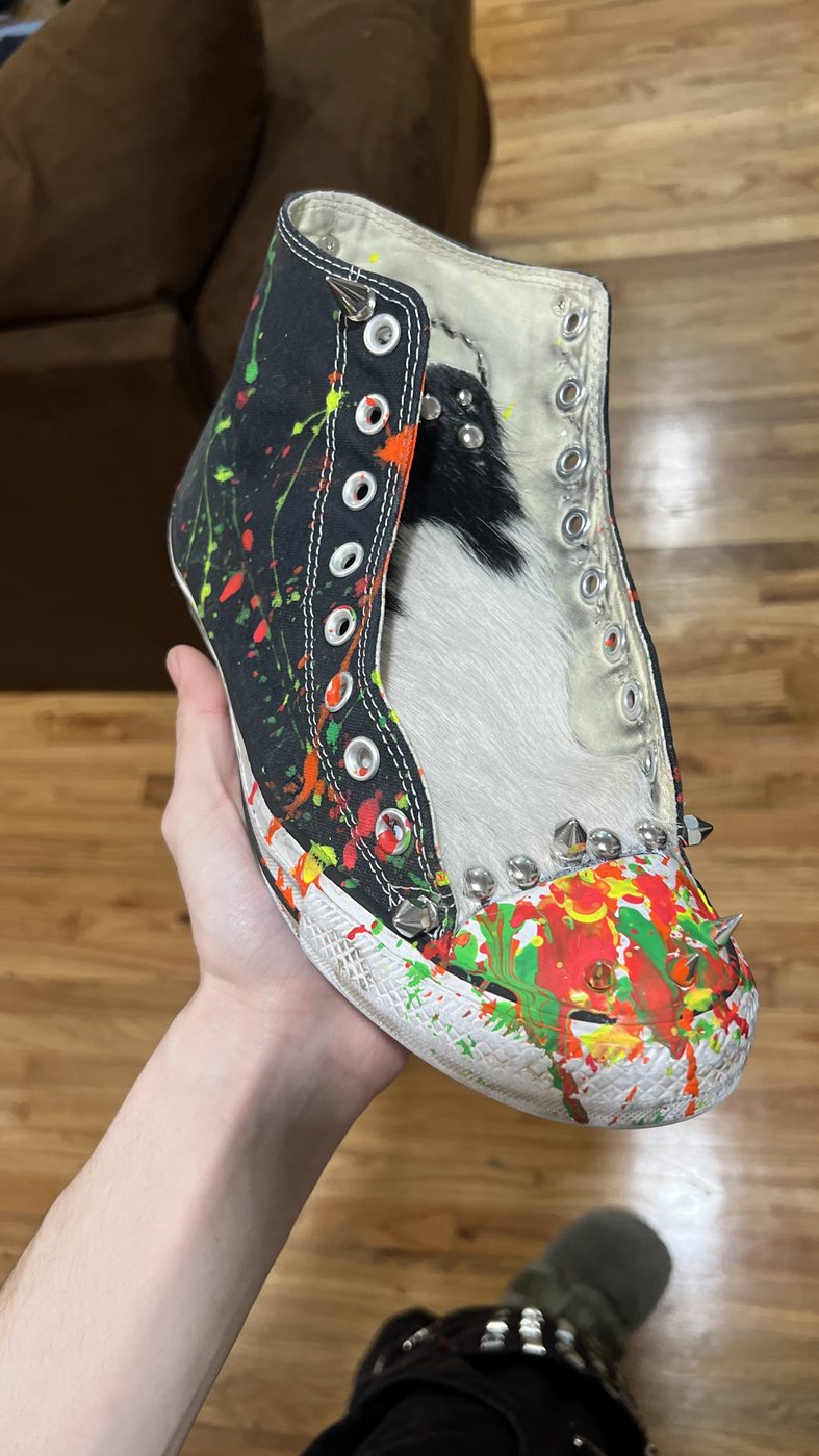 Painted and studded high-top
