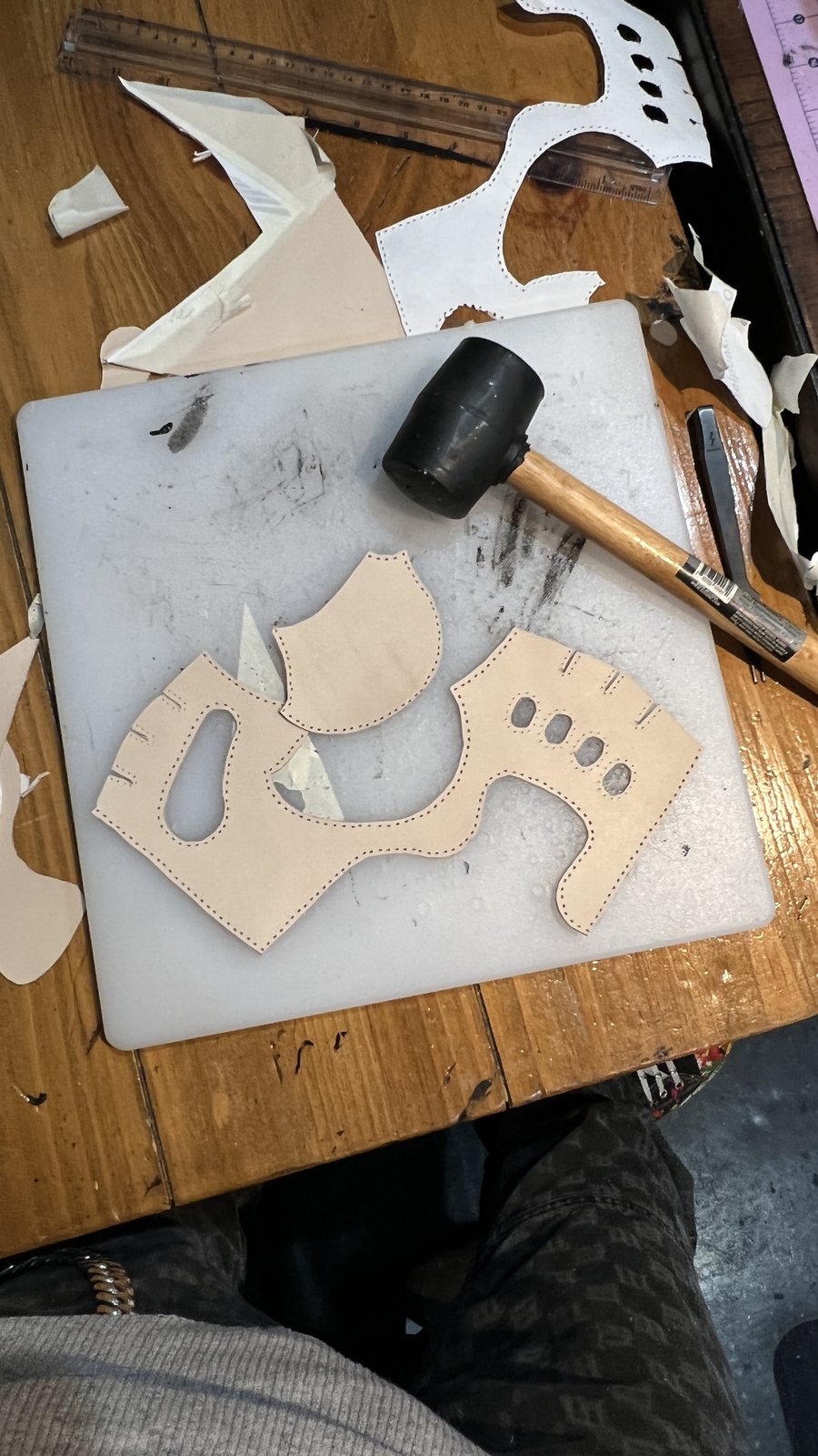 Stitch lines punched